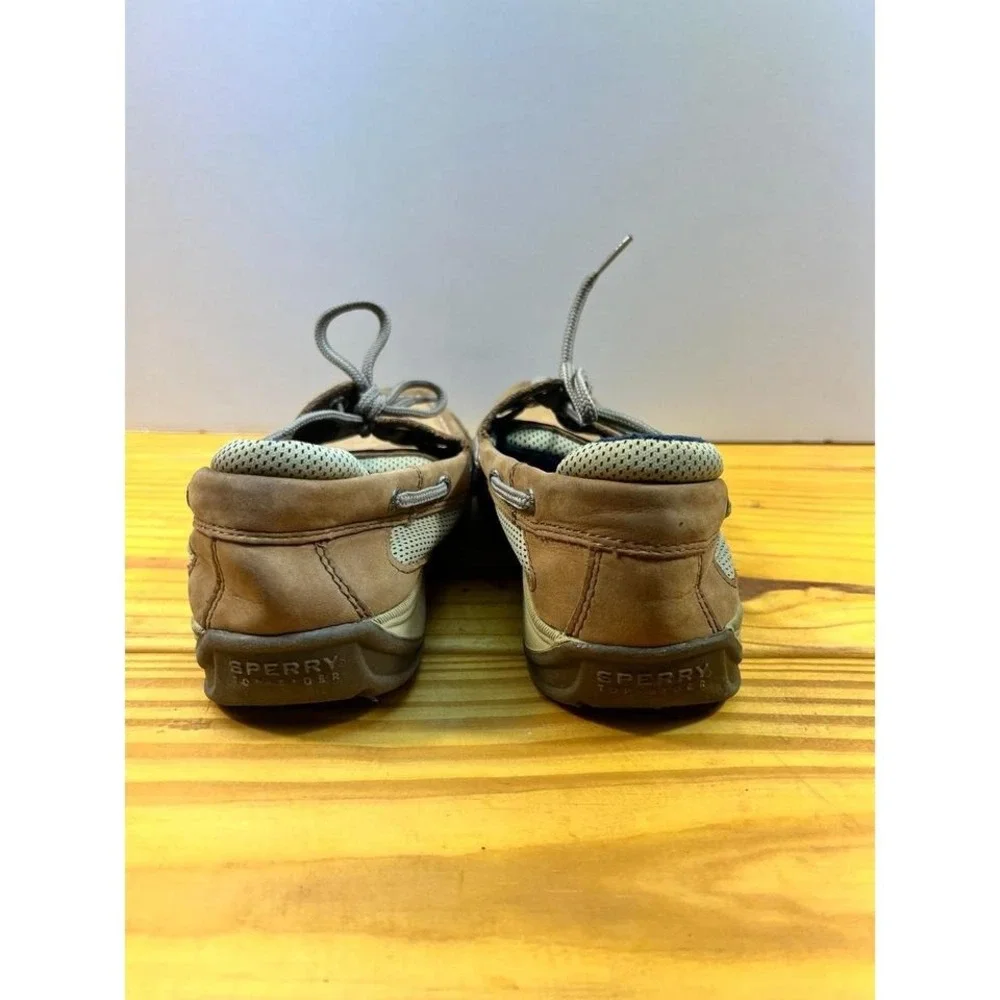 Sperry Top-Sider Boys Lanyard Boat Shoes – Size‎ 4M – Tan Leather Deck Shoes